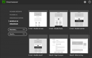 modèles emailing Dreamweaver CC 2017